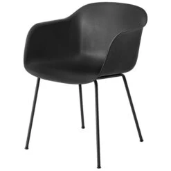 Muuto Fauteuil Fiber, Piètement En Tube, Noir
