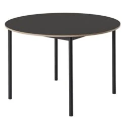 Muuto Table Ronde Base 110 cm, Linoléum Avec Bords En Contreplaqué, No
