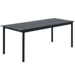 Muuto Table Linear Steel 200 X 75 cm, Noir