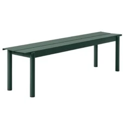 Muuto Banc Linear Steel 170 cm, Vert Foncé