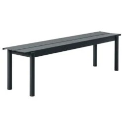 Muuto Banc Linear Steel 170 cm, Noir