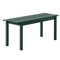 Muuto Banc Linear Steel 110 cm, Vert Foncé