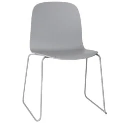 Muuto Chaise Visu, Piètement Luge, Gris