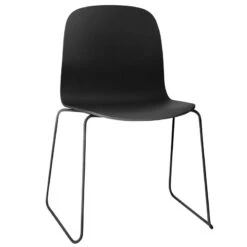 Muuto Chaise Visu, Piètement Luge, Noir