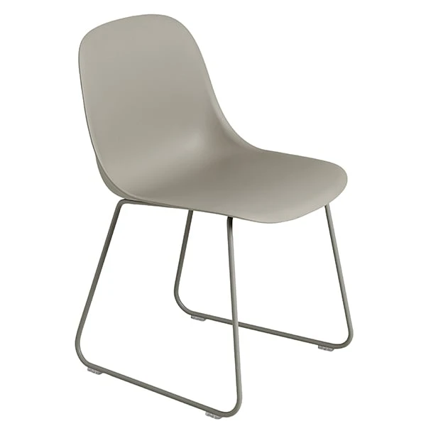 Muuto Chaise D’appoint Fiber, Piètement Luge, Gris 3 Muuto Chaise D’appoint Fiber, Piètement Luge, Gris