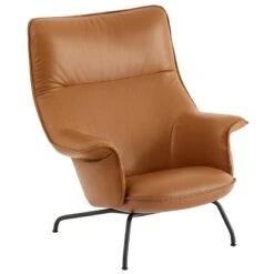 Muuto Fauteuil Lounge Doze, Cuir Cognac - Anthracite