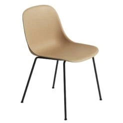 Muuto Chaise D’appoint Fiber, Piétement Tube, Ocre - noir
