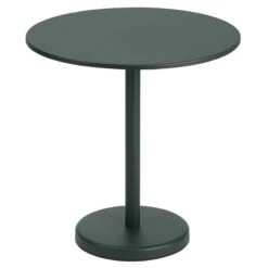 Muuto Table Ronde Linear Steel Café, 70 cm, Vert Foncé