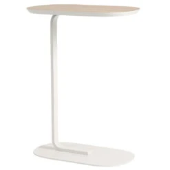 Muuto Table D’appoint Relate, H. 73,5 cm, Placage De Chêne - Blanc Cas