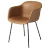 Muuto Fauteuil Fiber, Piètement En Tube, Cuir Cognac/noir -Muuto 531Muuto14 iso