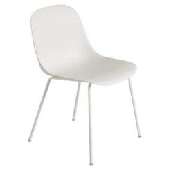 Muuto Chaise D’appoint Fiber, Piètement Tube, Blanc