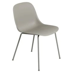 Muuto Chaise D’appoint Fiber, Piètement Tube, Gris