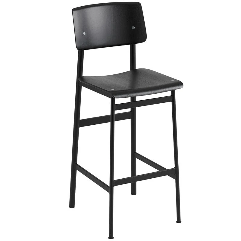 Muuto Tabouret De Bar Loft 75 cm, Noir 3 Muuto Tabouret De Bar Loft 75 cm, Noir