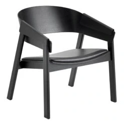 Muuto Fauteuil Lounge Cover, Noir/cuir Noir
