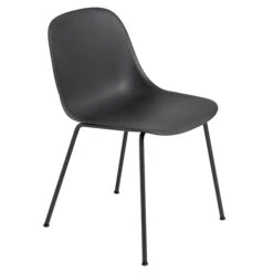 Muuto Chaise D’appoint Fiber, Piètement Tube, Noir