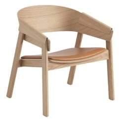 Muuto Fauteuil Lounge Cover, Chêne/cuir Cognac