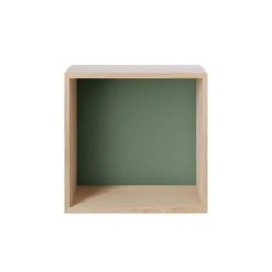 Muuto Mini Stacked 2.0, Modèle Moyen, Chêne/vert Poussiéreux