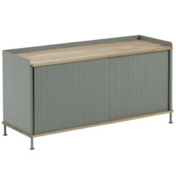 Muuto Buffet Enfold, Bas, Chêne - Vert Poussiéreux