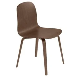 Muuto Chaise Visu, Base En Bois, Teinté Marron Foncé