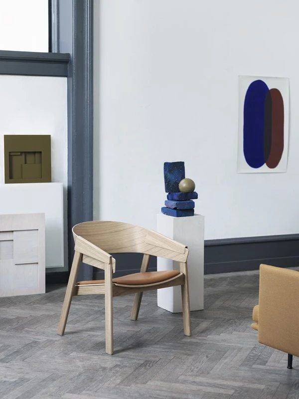 Muuto Fauteuil Lounge Cover, Chêne/cuir Cognac 7 Muuto Fauteuil Lounge Cover, Chêne/cuir Cognac – Image 5