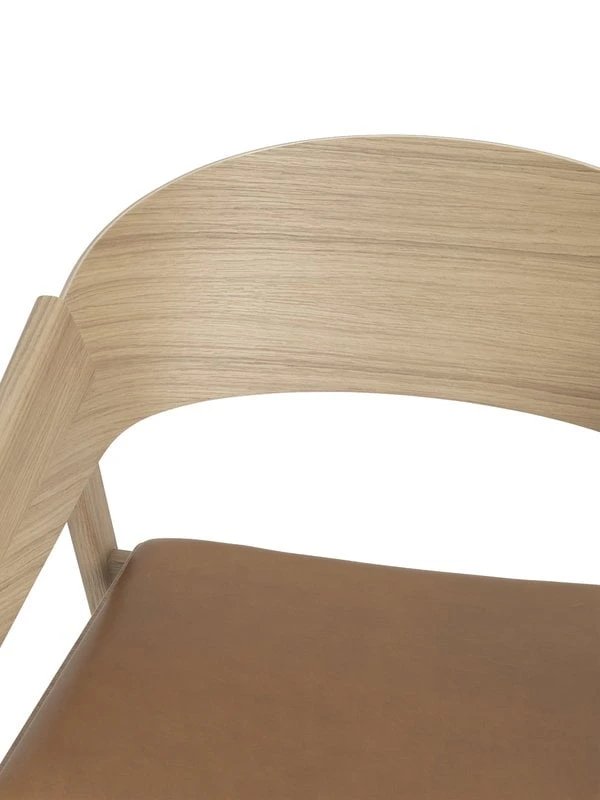 Muuto Fauteuil Lounge Cover, Chêne/cuir Cognac 4 Muuto Fauteuil Lounge Cover, Chêne/cuir Cognac – Image 2