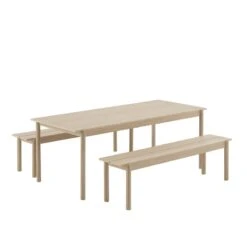 Muuto Table Linear Wood 200 x 90 cm, Chêne -Muuto Linear wood oak table 200 set 1 Muuto 5000x5000 hi res 1
