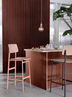Muuto Tabouret De Bar Loft 75 cm, Noir 7 Muuto Tabouret De Bar Loft 75 cm, Noir -Muuto Loft bar stool dusty rose black E27 terracotta Corky closer org 1