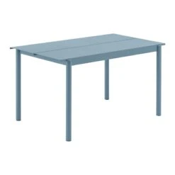 Muuto Table Linear Steel, 140 x 75 cm, Bleu Pâle