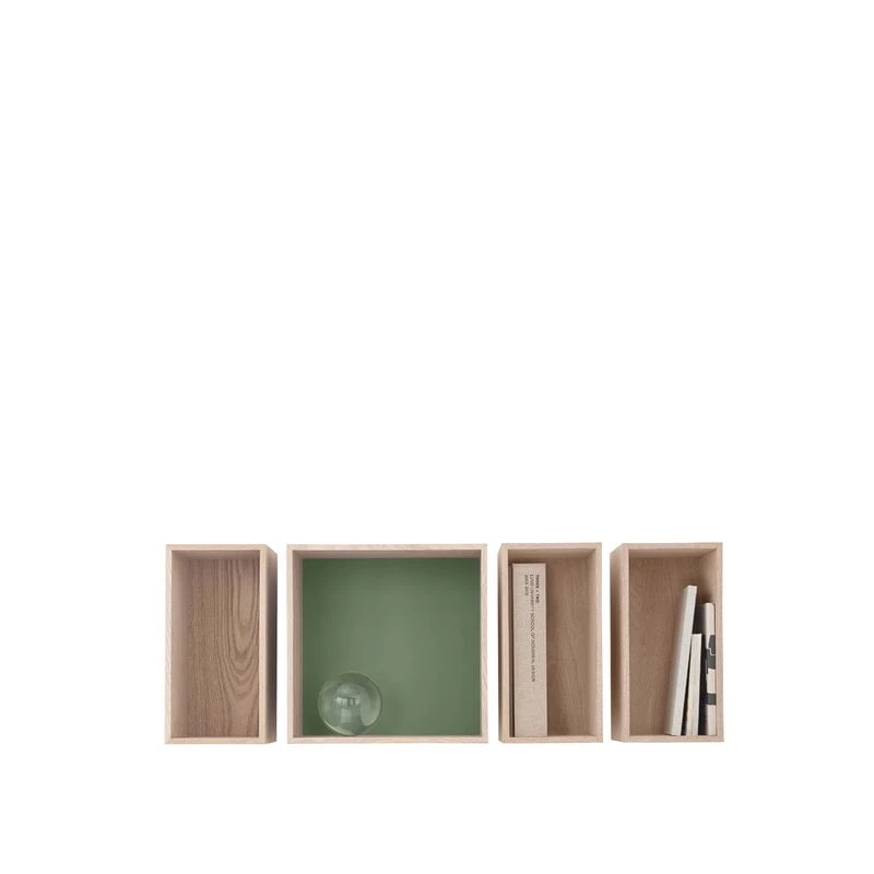 Muuto Mini Stacked 2.0, Modèle Moyen, Chêne/vert Poussiéreux 4 Muuto Mini Stacked 2.0, Modèle Moyen, Chêne/vert Poussiéreux – Image 2