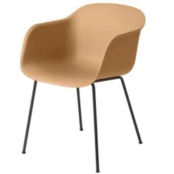 Muuto Fauteuil Fiber, Piètement En Tube, Ocre/noir