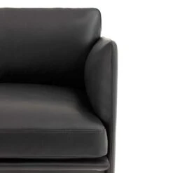 Muuto Méridienne Outline, Droite -Muuto Outline 2 seater black silk leather 0484 detail 0000