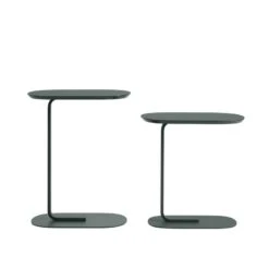 Muuto Table D’appoint Relate, H. 60,5 cm, Vert Foncé -Muuto Relate side table h73 h60 dark green group Muuto 5000x5000 hi res 1