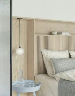 Muuto Suspension Rime 12 cm, Noir -Muuto Rime pendant O12 black around small light blue twine beige grey rhythm throw light grey muuto org 150