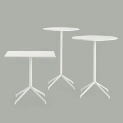 Muuto Table De Bar Still Cafe 75 cm, H. 105 cm, Blanc 5 Muuto Table De Bar Still Cafe 75 cm, H. 105 cm, Blanc -Muuto Still cafe table family white CB Muuto hi res